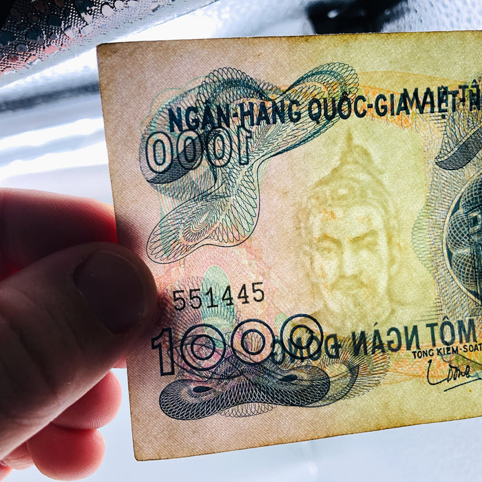 1971 Vietnam 1000 Mot Ngan Dong Banknote Bank Note Viet Nam War Era Guilloches