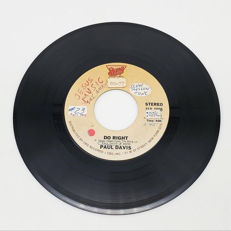 Paul Davis Do Right Single Record Bang Records 1980 ZS9 4808 1
