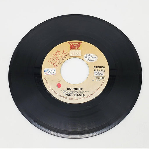 Paul Davis Do Right Single Record Bang Records 1980 ZS9 4808 1