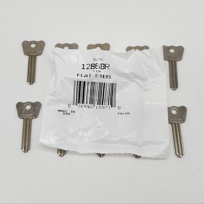 10x Ilco 1286BR Key Blanks Flat Stock Steel for Master Lock Padlocks NOS