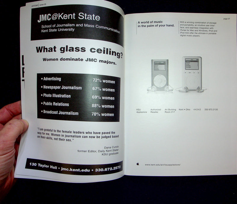 Artemis Magazine Zine 2005 Kent State University Steve Harbaugh Apple iPod Ad
