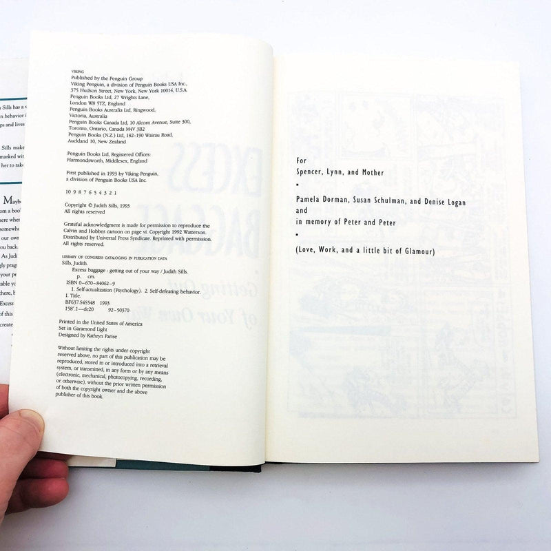 Excess Baggage Hardcover Judith Sills PHD 1993 Self Defeating Behavior Revealed 8