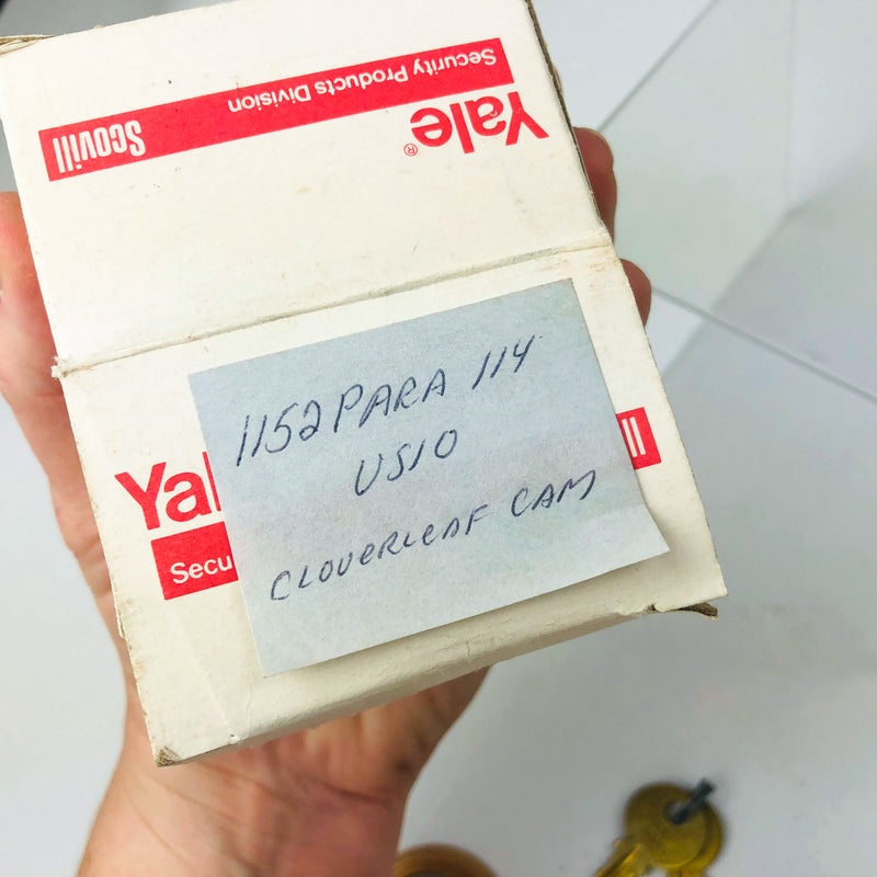 Yale Mortise Cylinder 1152 1-1/4" US10 Satin Bronze Cloverleaf Cam New NOS