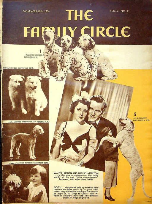 The Family Circle Magazine November 20 1936 Walter Huston & Ruth Catterton 1