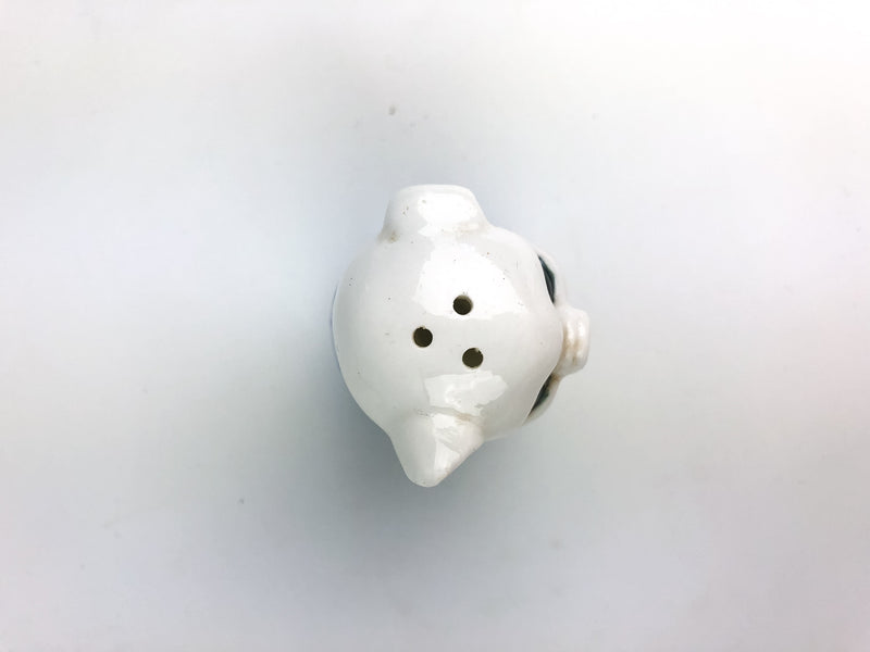 Porky Pig Salt & Pepper Shaker Little Piggy Rosy Cheeks Blue Overalls 3"