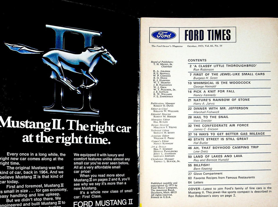 Ford Times Magazine October 1973 Mustang 2 Thoroughbred Arches National Park