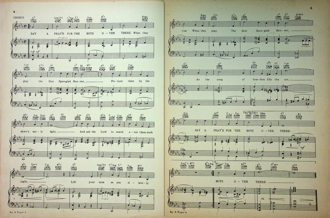 Hers To Hold Sheet Music Say A Pray'r For The Boys Over There H Magidson Durbin 3