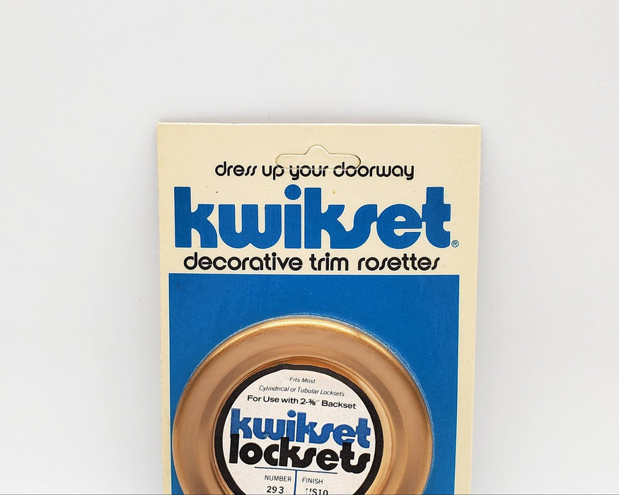 Kwikset Decorative Escutcheon Rosette No. 293 Satin Bronze Plated US-10 NOS #2 3