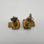 2x National Door Lock Cabinet Deadbolts 1.5" Cylinder 4 Pin Satin Brass NOS 2