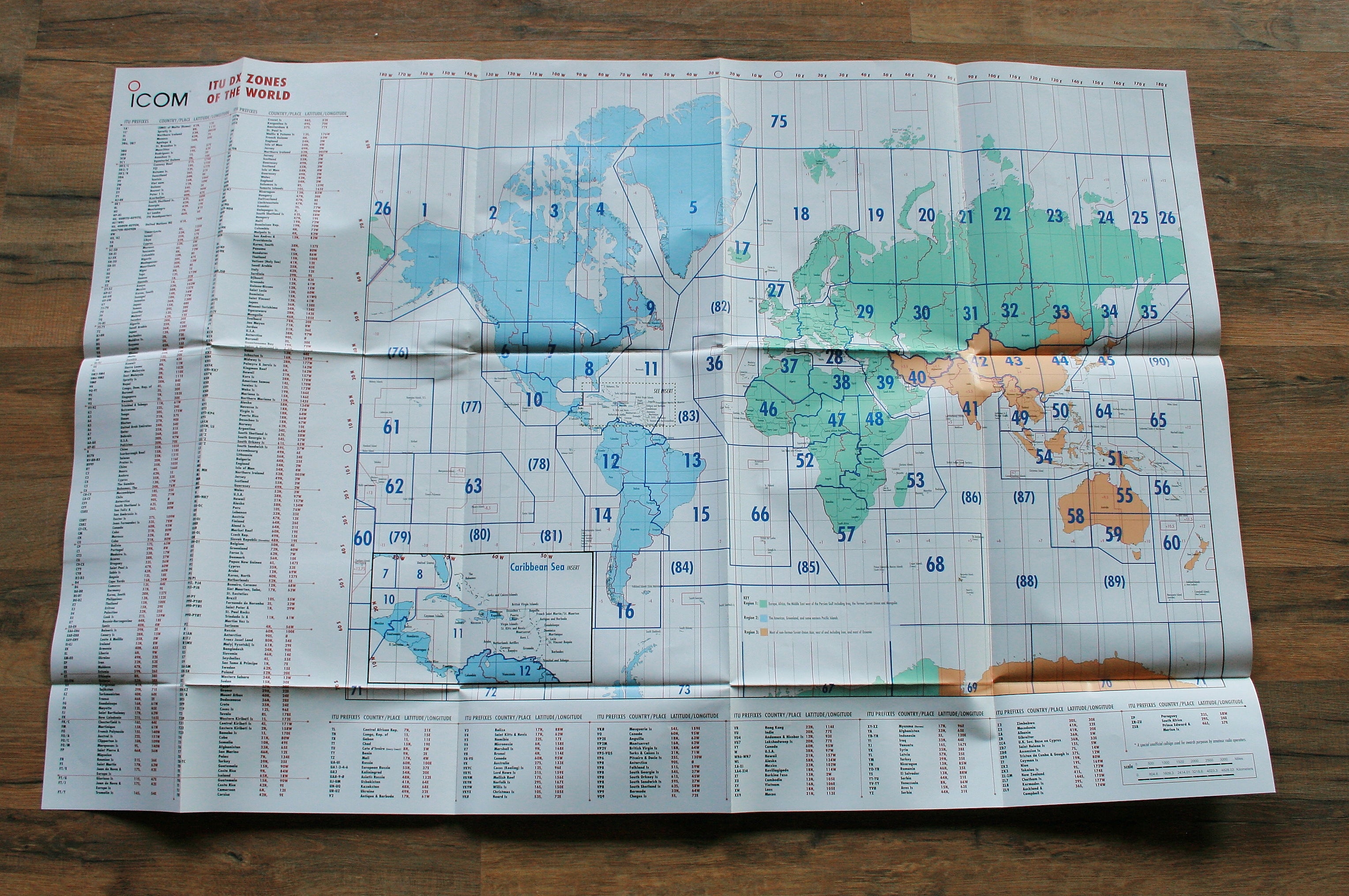 Icom World Map And Cq Dx Zones Of The World 2010 — Hkresale