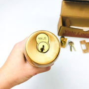 Yale Storeroom Closet Door Knob Lockset BR5405 X1210 US10 Satin Bronze New NOS 4