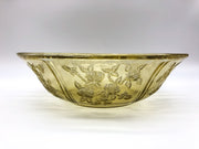 Vintage Sharon Cabbage Rose Serving Bowl 10" Yellow Amber Depression Era Large 5