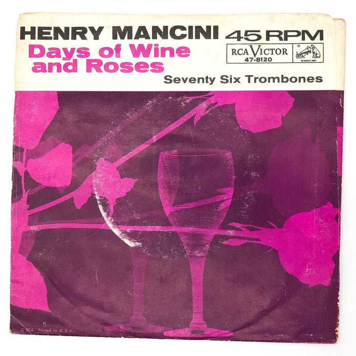 Henry Mancini Days of Wine and Roses Record 45 RPM Single 47-8120 RCA 1962 1