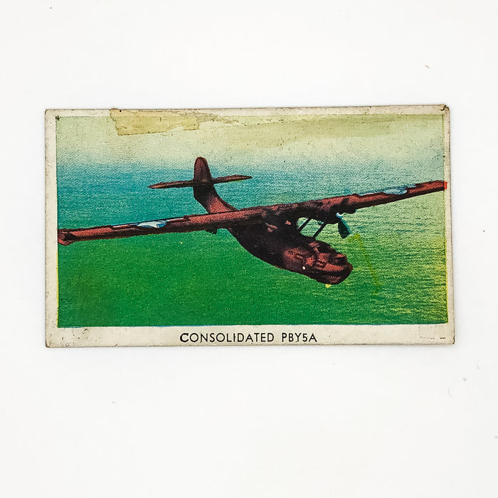 WW2 Airplane Card Consolidated PBY5A 14th and 15th Bombardment Emblems Cartoon 3