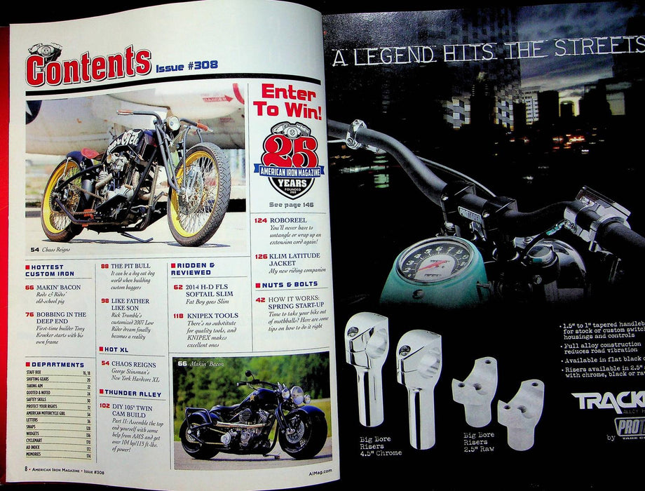 American Iron Motorcycle Magazine Apr # 308 2014 Helibars Daytona Bike Week