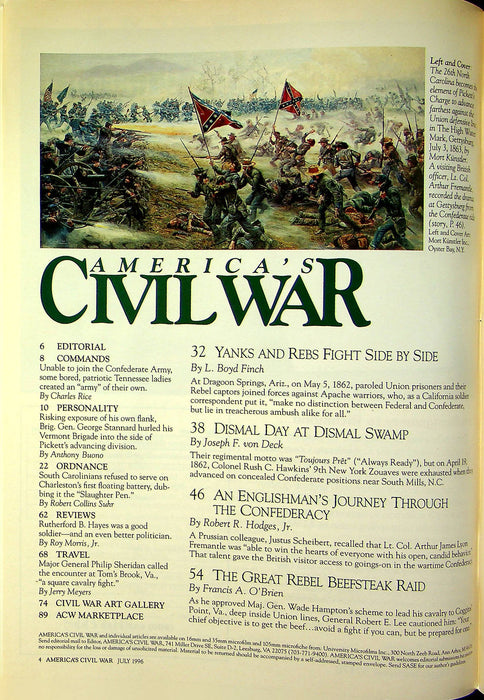 America's Civil War Magazine July 1996 English Diarist at Gettysburg 2