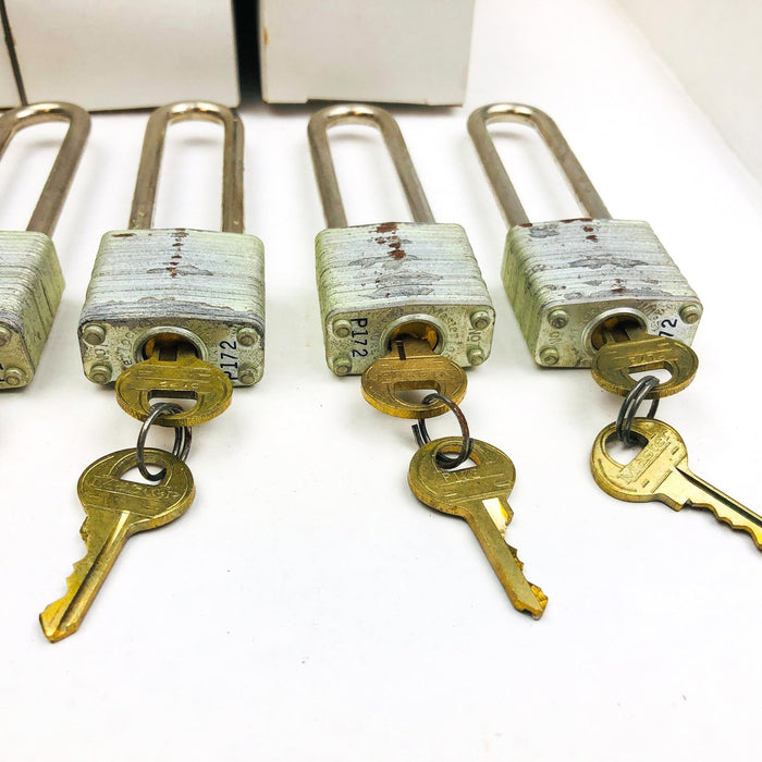 6ct Vintage Master Lock Padlock 7LJ Long 2.5" Hasp Keyed Alike P172 New NOS No 2 7