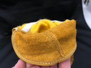 6 Pairs Leather Palm Safety Gloves Split PVC Tan Dash Dot Back Fabric MEDIUM 7