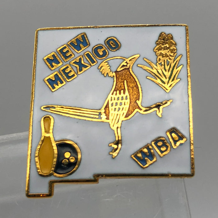 Womens Bowling Association Lapel Pin Pinback WBA New Mexico Roadrunner Flower