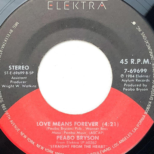 Peabo Bryson 45 RPM 7" Record Slow Dancin' / Love Means Forever Elektra 7-69699 1