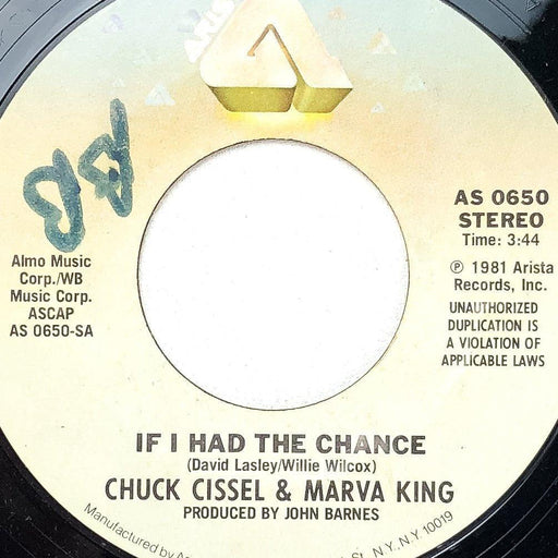 Chuck Cissel & Marva King 45 RPM 7" Single If I Had the Chance / Possessed 1