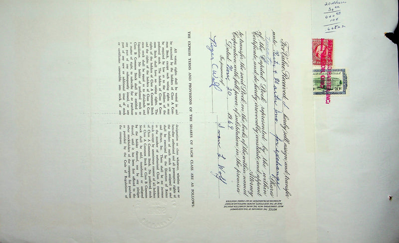 Reiter Dairy Company Stock Certificate Bond Scripophilly Akron Ohio 1965 No 270