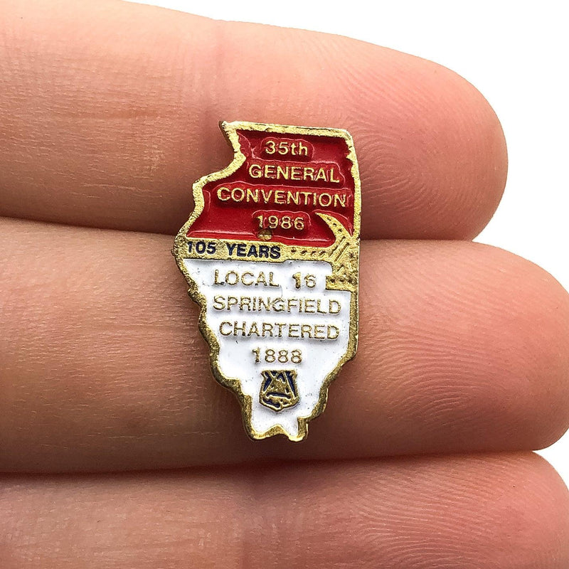 UBC Lapel Pin Local 16 Springfield Chartered 1888 General Convention 1986 35th 1