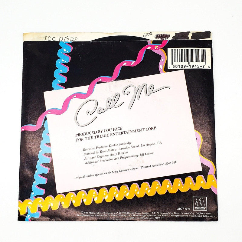 Stacy Lattisaw Call Me 45 RPM Single Record Motown 1988 2