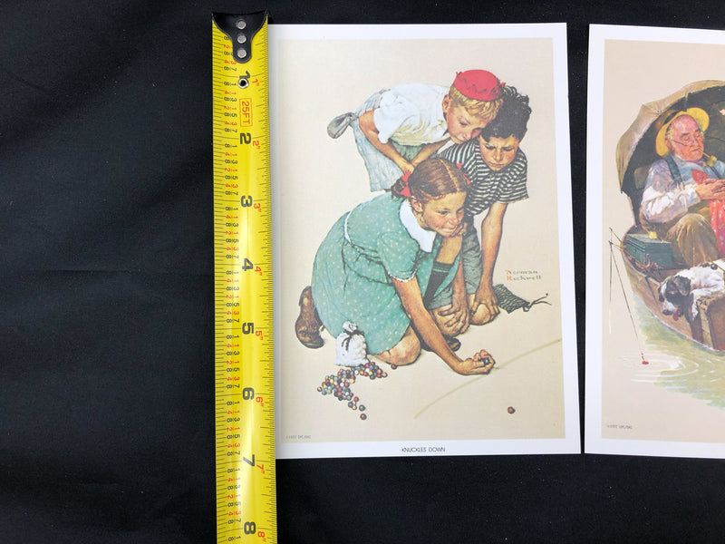 Norman Rockwell Lithograph Prints Knuckles Down Golden Day 5x7 Original Envelope