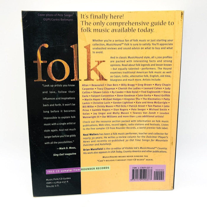 MusicHound Folk Paperback Neal Walters 1998 Essential Album Guide With CD Ex Lib 2