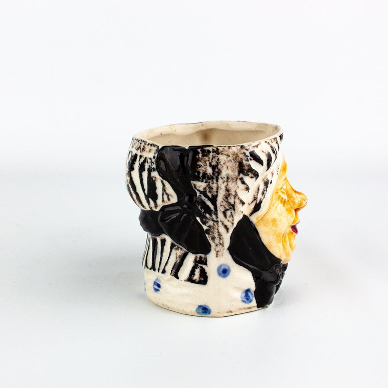 Occupied Japan Granny Grandma Old Lady Toby Mug Umbrella Handle 2.5 Inches 2