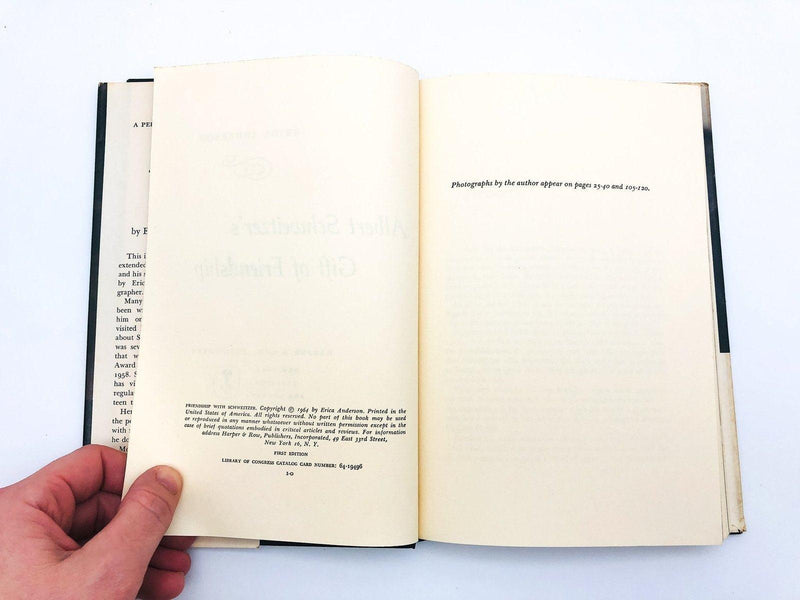 Albert Schweitzer's Gift Of Friendship Hardcover Erica Anderson 1964 Intimate 8