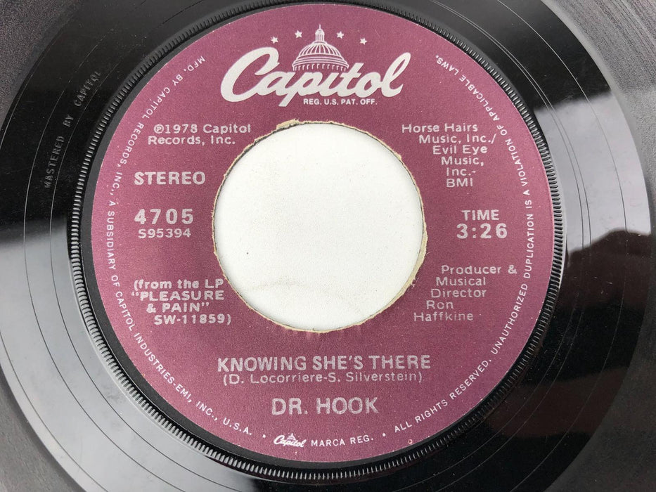 45 RPM Knowing She's There / When You're In Love With a Beautiful Woman Dr. Hook 2