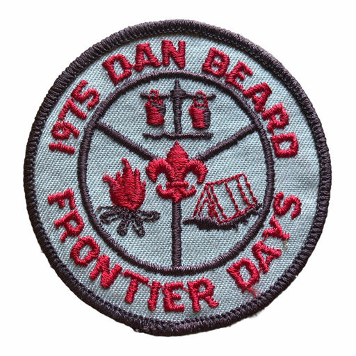 Boy Scouts BSA Dan Beard Patch Insignia 1975 Frontier Days Khaki Brown Red 2