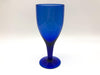 Vintage Cobalt Blue Wine Glass Crystal Goblet Footed 8.5" Hand Blown Mexico 3