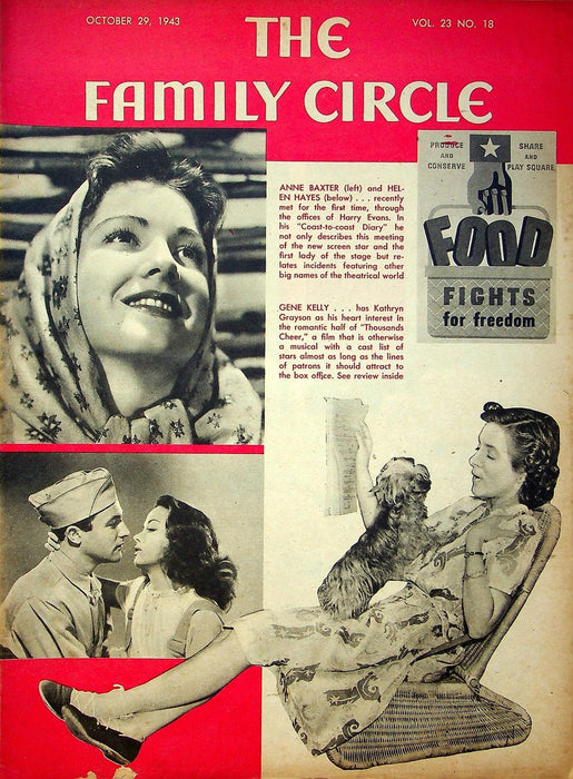 The Family Circle Magazine October 29 1943 Anne Baxter Hellen Hayes & Gene Kelly 1