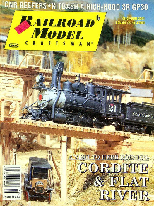 Railroad Model Craftsman Magazine June 2001 Vol 70 No 1 Cordite & Flat River