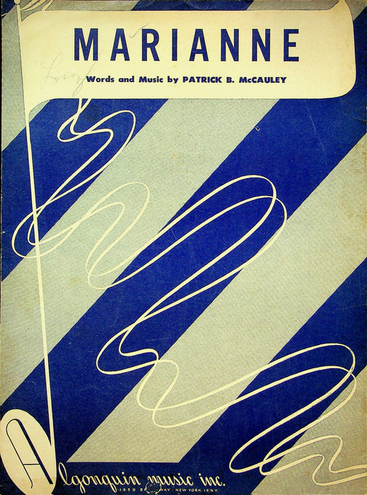 Marianne Vintage Sheet Music Patrick McCauley Piano Vocal 1950 Algonquin Song 1