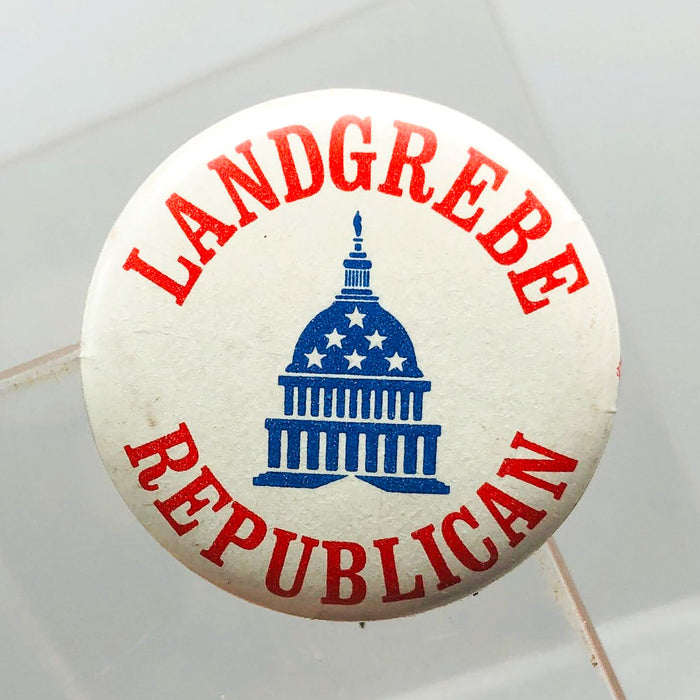 Earl Landgrebe Republican Button 1" Pin Congressman Nixon Defender Watergate 1