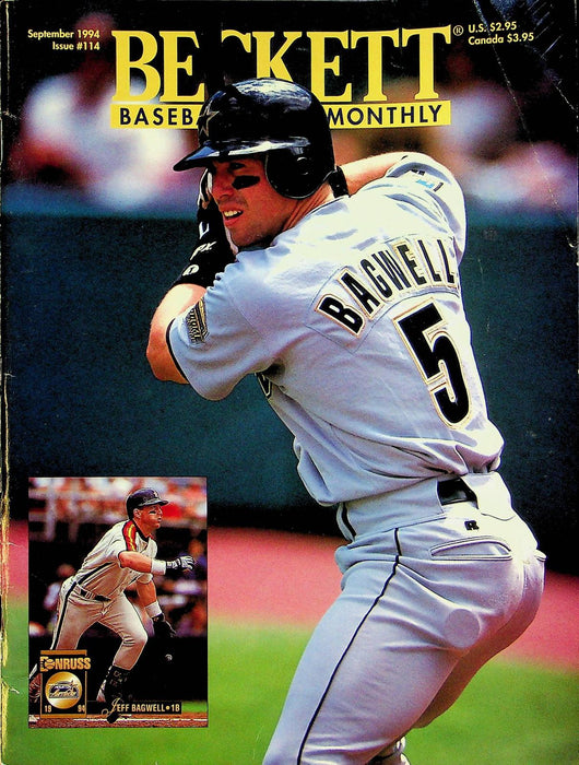Beckett Baseball Magazine September 1994 # 114 Jeff Bagwell Kirby Puckett 1