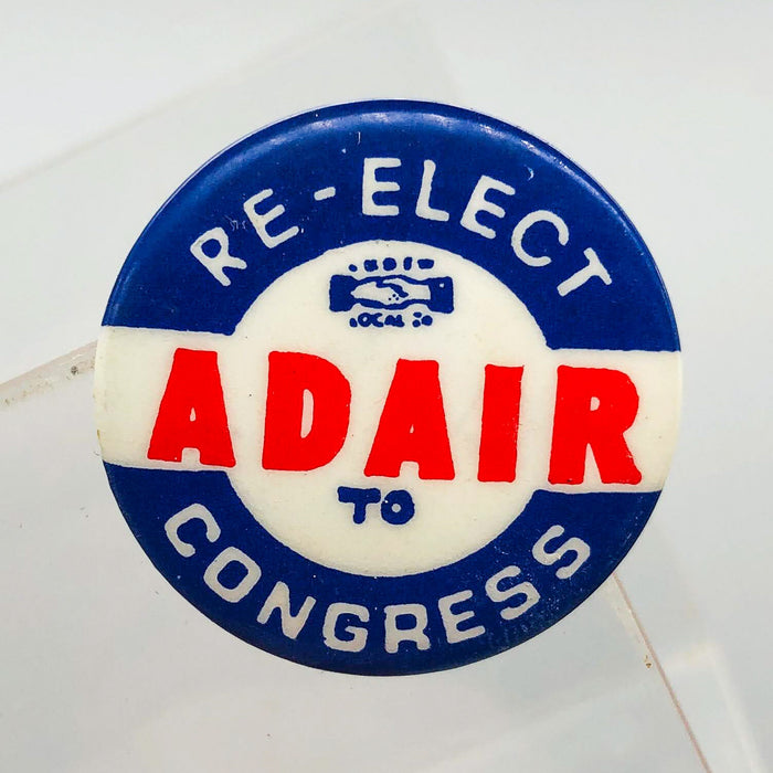 Re-Elect Adair To Congress Button Pin 1" Ross Indiana Republican Politician 1