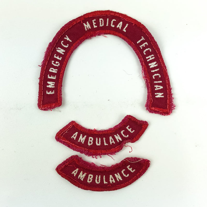 Vintage EMT Patch Emergency Medical Technician Shoulder Arm w/ Ambulance Patches