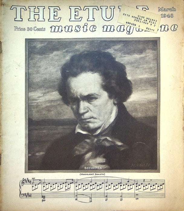 The Etude Music Magazine Mar 1948 Vol LXVI No 3 Training of Artist, Sheet Music 1