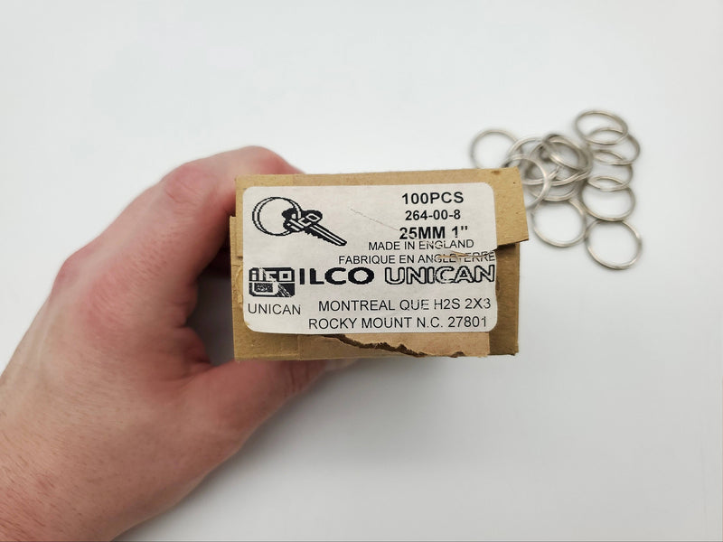 100x Ilco Split Key Ring 1" 25MM 264-00-8 UK Made Vintage NOS
