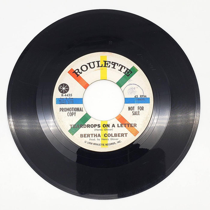 Bertha Colbert Teardrops On A Letter 45 RPM Single Record Roulette 1962 PROMO 1