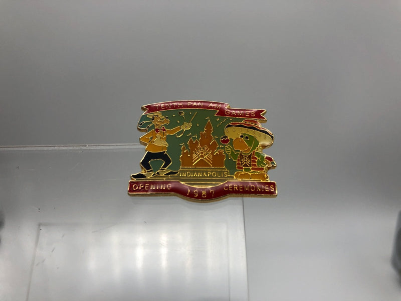 Disney Vintage Lapel Pin Pinback Goofy Pan American Games 1987 Epoxy Enamel 3