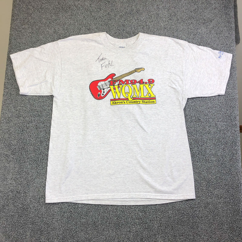 Vintage Radio Station T Shirt XL Gildan FM 94.9 Akron Country Toni Fox Signature