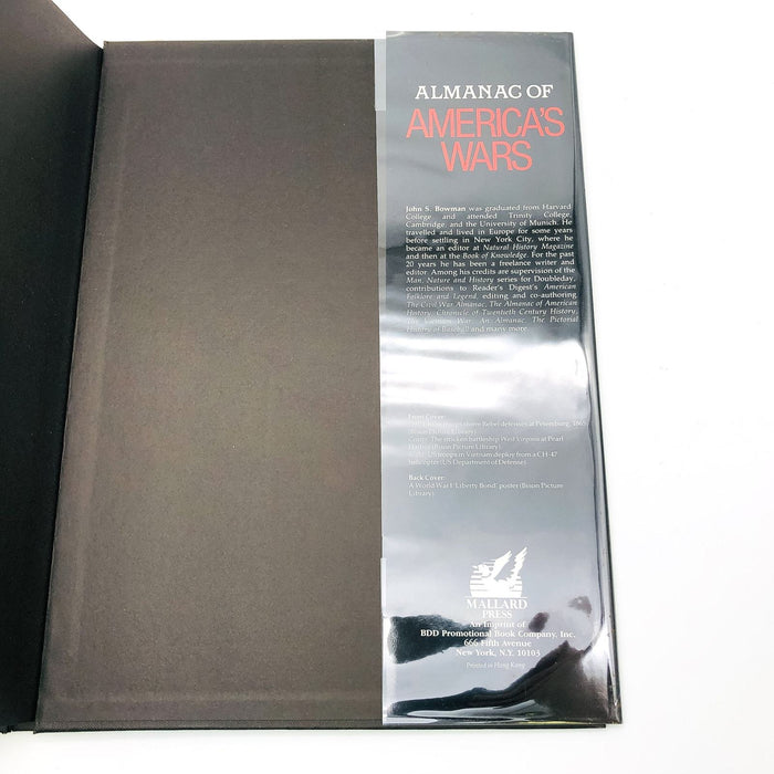 Almanac Of America's Wars Hardcover John S. Bowman 1990 Oversized 1st Edition 10