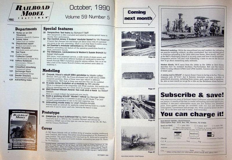 Railroad Model Craftsman Magazine October 1990 Vol 59 No 5 Modular Railroading