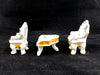 Occupied Japan Asian Oriental Miniature Porcelain Chairs & Piano - Missing Lid 4